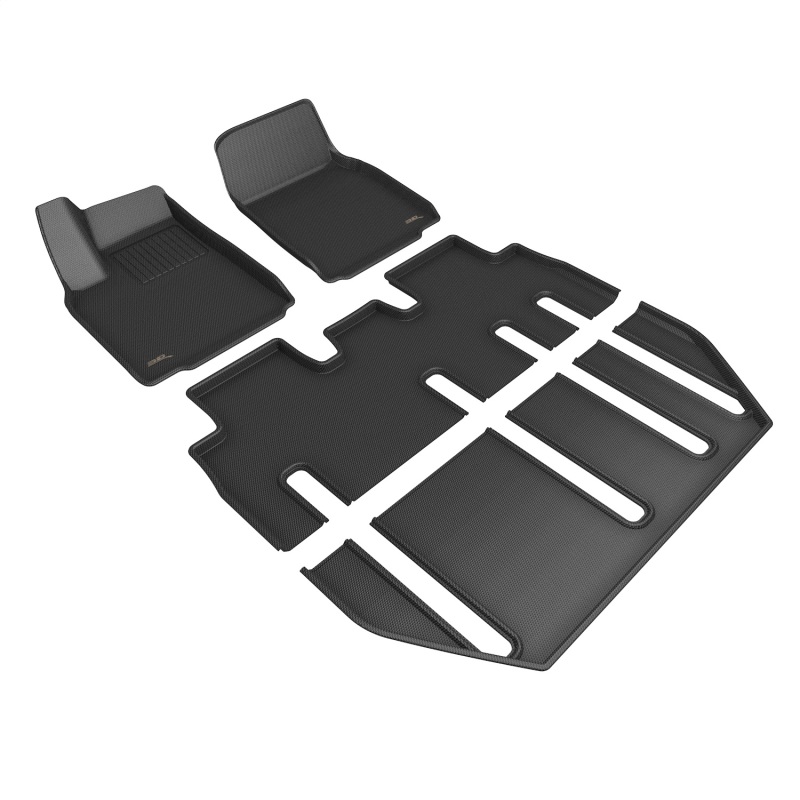 Tesla Model X Floor Mat Set - Front + Rear - 3D MAXpider - Kagu - Black - `22-`24 Tesla Model X Floor Mat Set - Front + Rear - 3D MAXpider - Kagu - Black - `22-`24
